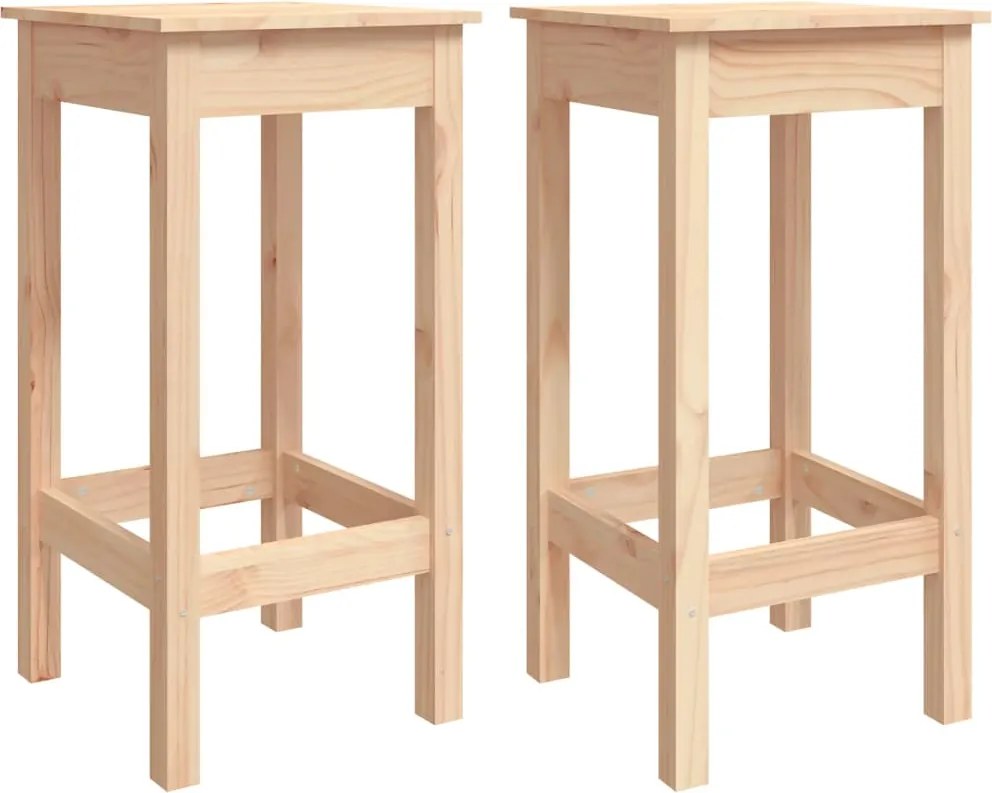 vidaXL Scaune de bar, 2 buc., 40x40x78 cm, lemn masiv de pin