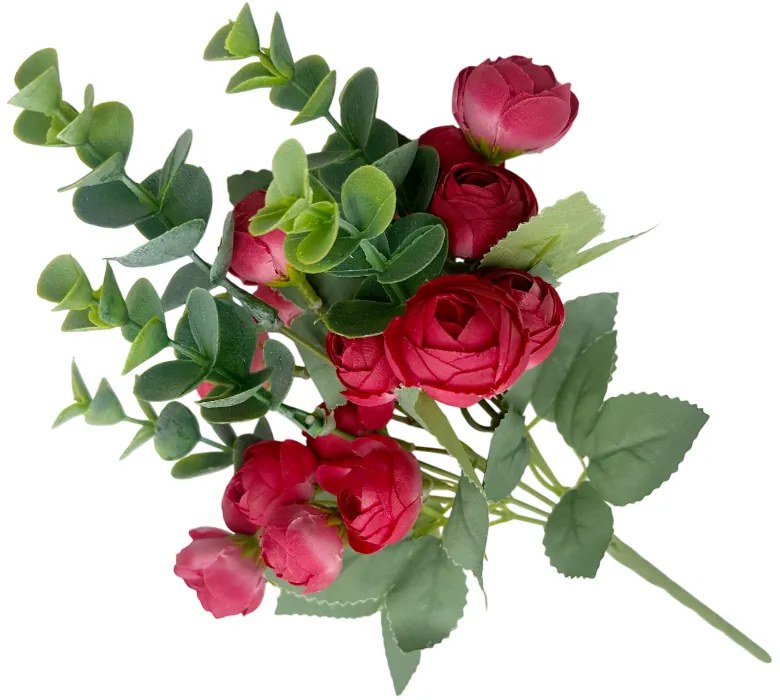 Bujori artificiali CAMILLE, Rosu purpuriu, 25cm