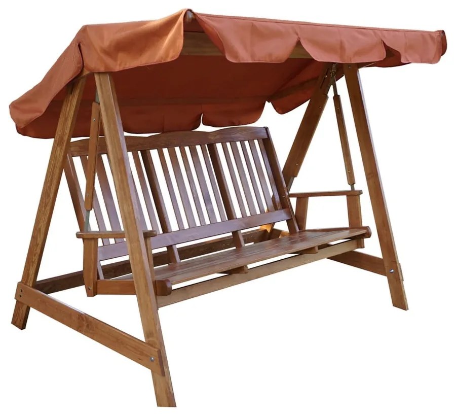 Balansoar de grădină maro din lemn Luisa – Rojaplast