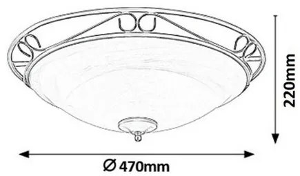 Plafonieră Rabalux 3723 Athen, diam. 47 cm,