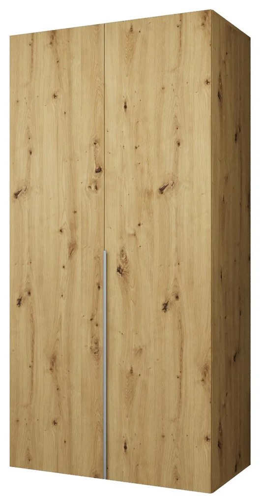 Dulap de haine 100 cm Alice 1 (Stejar artisan + Cașmir). 1126092