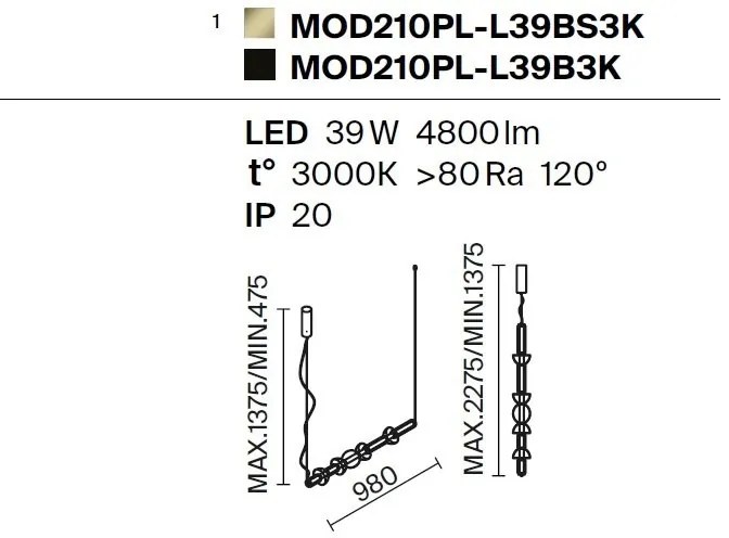 Lustra/Pendul LED design decorativ Cosmo alama