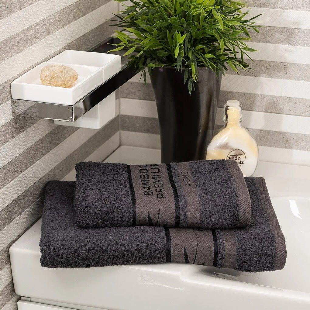 Prosop de corp 4Home Bamboo Premium gri închis, , 70 x 140 cm