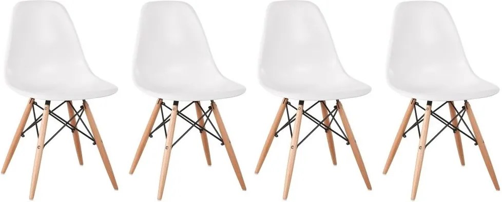 Set 4x Scaune Moderne pentru Bucatarie, Living, Sufragerie sau Exterior, Model C-173, Culoare Alb