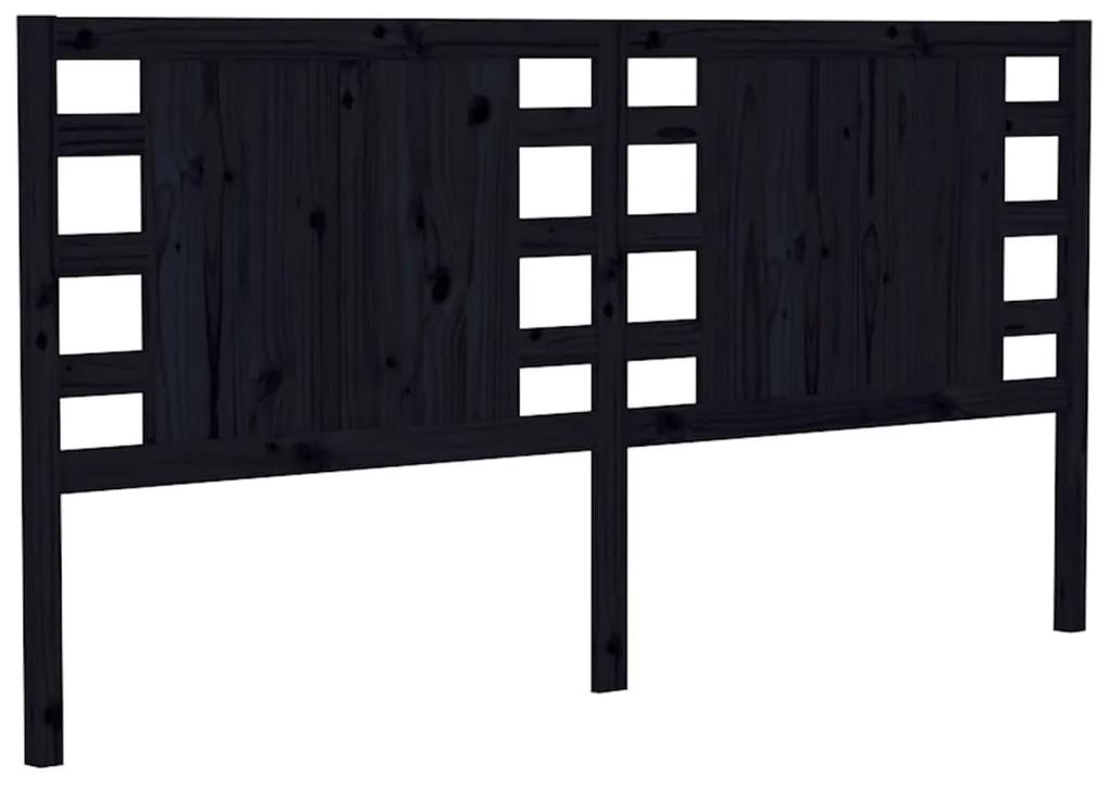 818794 vidaXL Tăblie de pat, negru, 206x4x100 cm, lemn masiv de pin