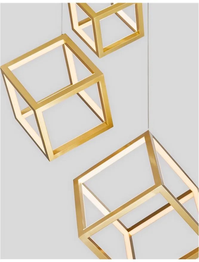 Lustra cu 3 pendule LED design modern geometric GABBIA auriu NVL-9818232