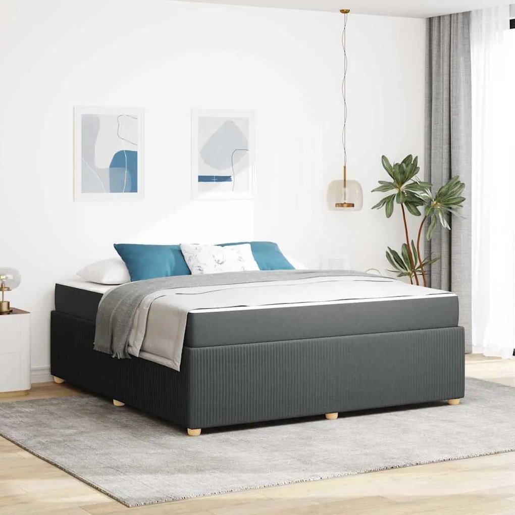 vidaXL Cadru de pat Altele Gri închis 180 x 200 cm țesătură
