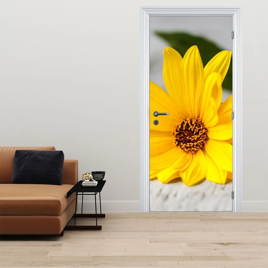 Fototapet pentru ușă - Flori galbene (95x205cm)