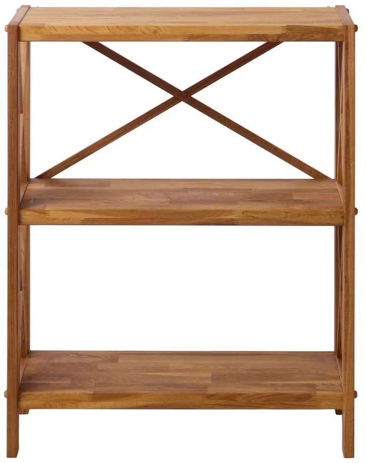 Etajeră în culoare naturală din lemn de stejar 70x87 cm X-Shelf – Unique Furniture