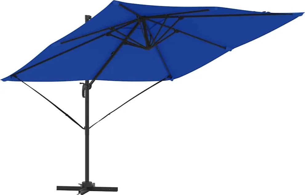 vidaXL Parasol Roma albastru 286 x 284 x 265 cm Aluminiu și poliester