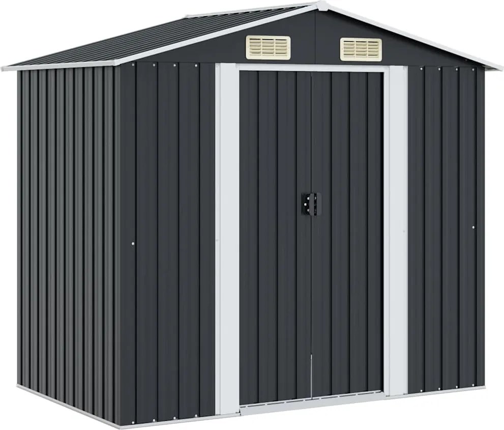 vidaXL Magazie depozitare grădină antracit 204x132x186 cm oțel