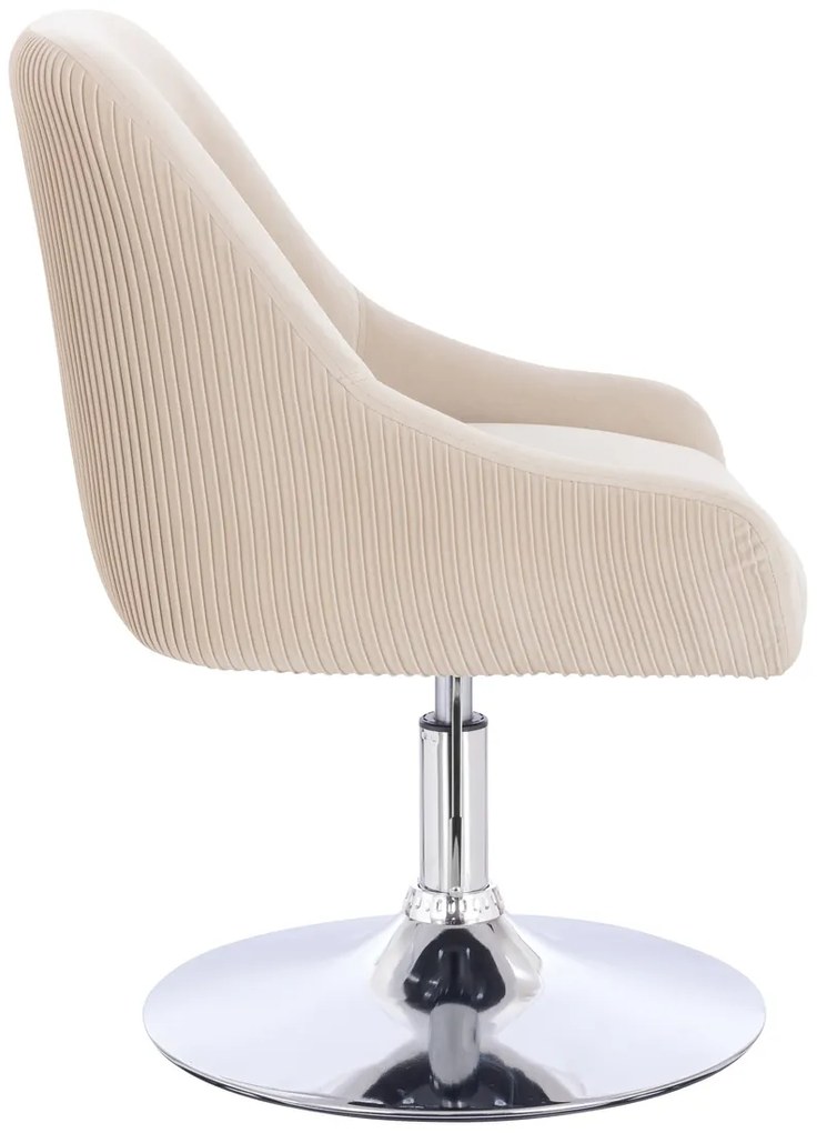 HR920N Scaun Crem din Catifea cu Bază Cromata