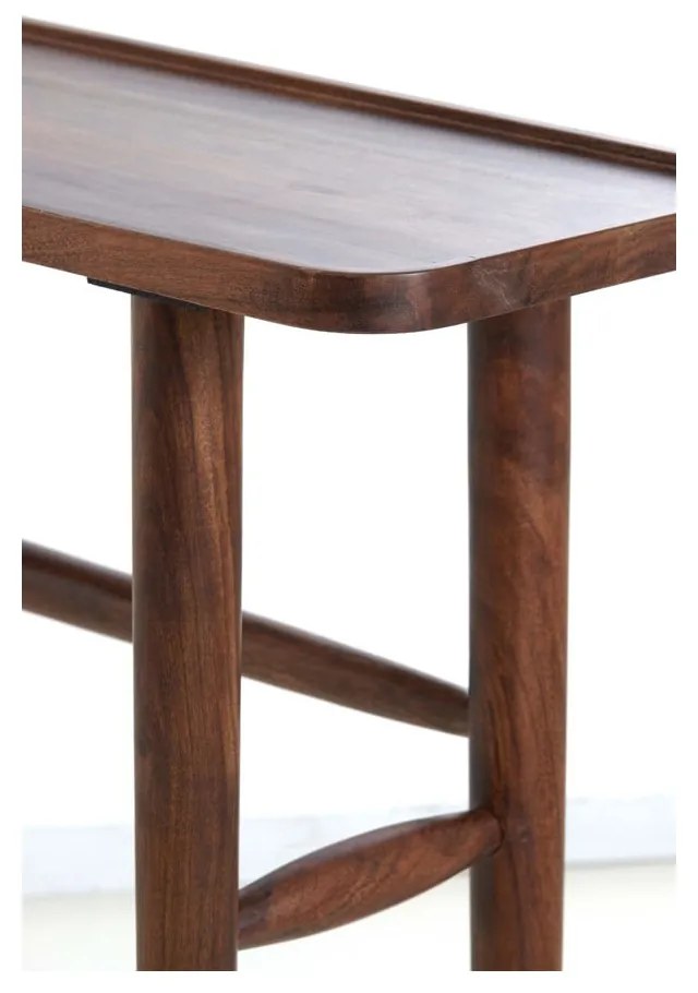 Masă consolă maro din lemn masiv de acacia 30x140 cm Qiano – Light &amp; Living