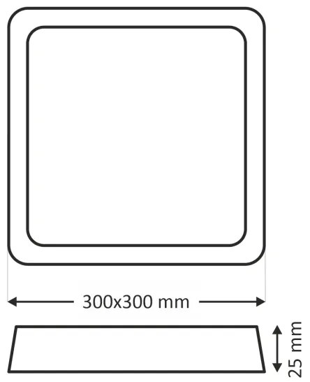 Plafonieră LED/24W/230V 3000/4000/6500K 30x30 cm negru