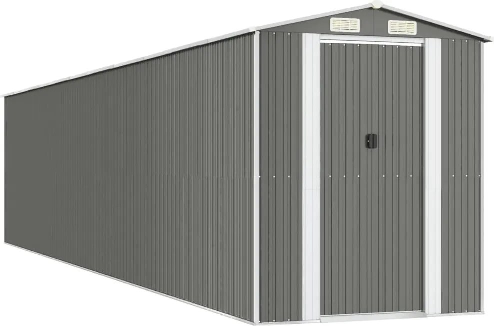 vidaXL Șopron de grădină, gri deschis, 192x938x223 cm, oțel galvanizat