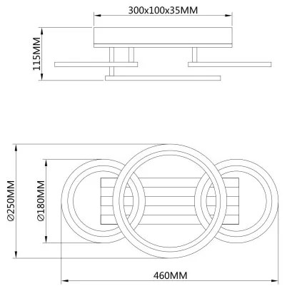 Globo 67360D3 - Plafonieră LED BLEVINS, 21 W / 230 V / 3000/4200/6000 K