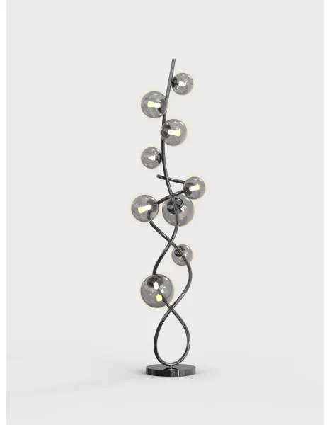 LED Lampadar NANCY Wofi 3014-905 9xG9/3,5W/230V negru/crom