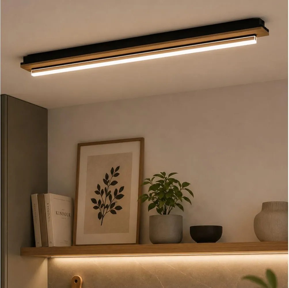 Brilagi - Plafonieră LED WOODY FLAT LED/25W/230V 118 cm stejar/negru