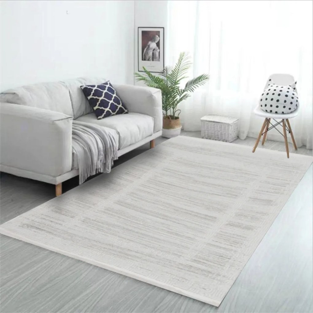 Covor Modern Living, Dormitor Dreptunghiular Porto 0584A Gri (Alege dimensiunea: 125 x 200)
