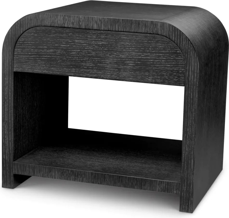 Noptiera design LUX, Furnir de stejar gri carbune, Rhodes