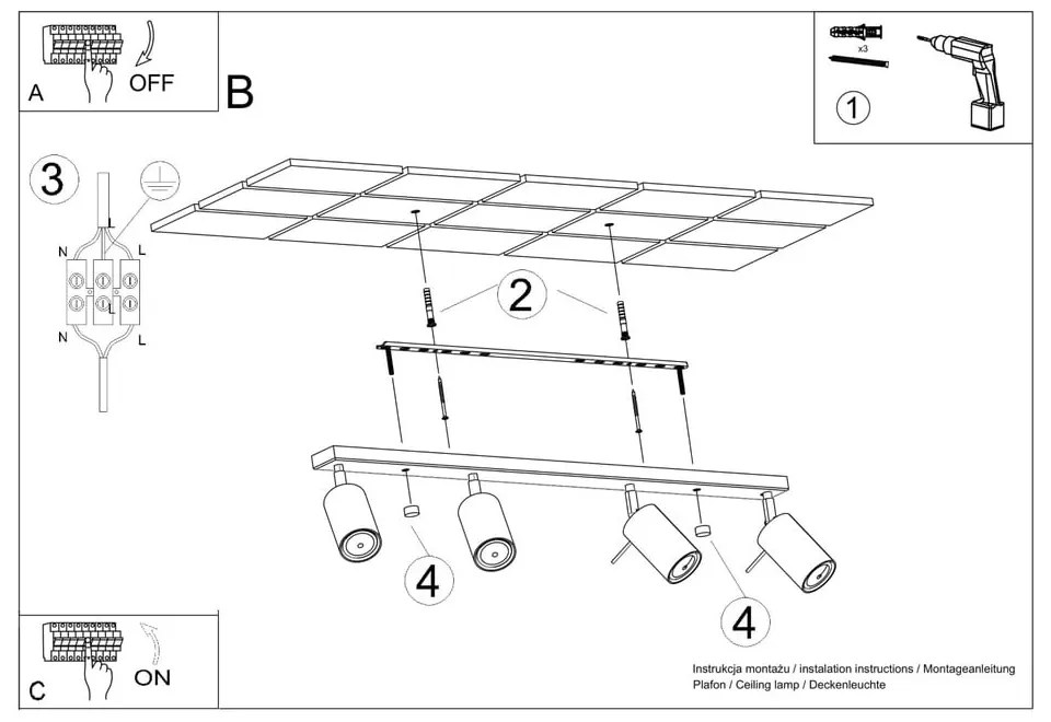 Spot crem 6x81 cm Etna – Sollux