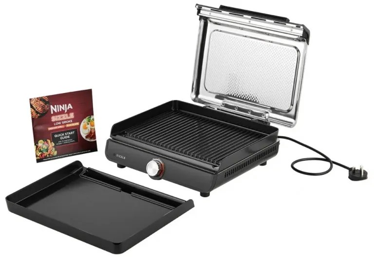 Gratar electric Ninja GR101EU, 1450W, 28x37 cm, Incalzire rapida, 60-260°C, 2 placi, Negru