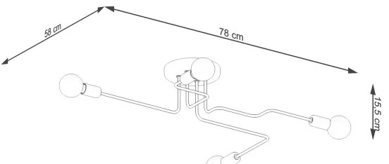 Lustră aplicată Sollux SL.1446 VECTOR 4xE27/15W/230V negru
