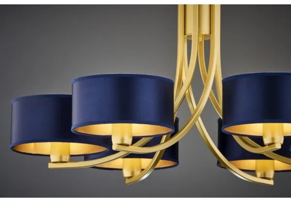 Jupiter 2095 - Candelabru ARTHUR cu lanț 6xE27/15W/230V albastru/auriu