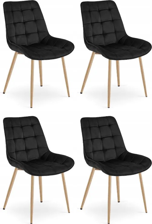 Scaun de catifea neagra BERA