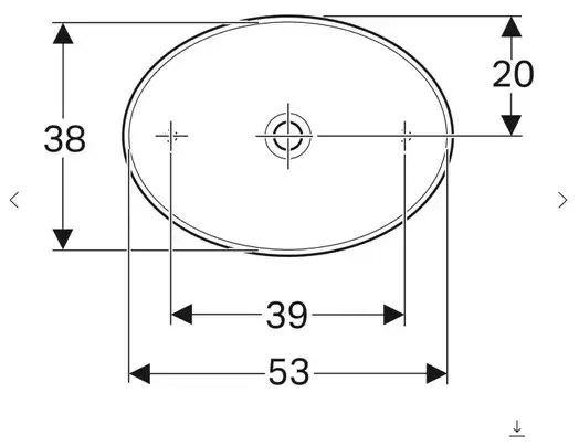 Lavoar pe blat Geberit Variform oval fara preaplin 55x40 cm