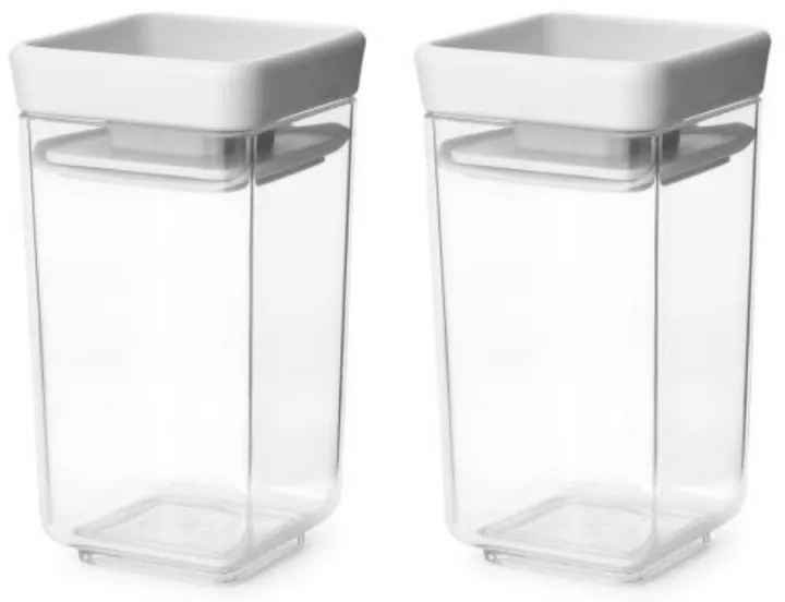 Set 2 borcane pentru condimente Brabantia Tasty+ Stackable 1008884, 150 ml, Fara BPA, Capac, Transparent/Gri deschis