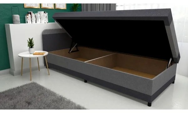 Pat tapițat cu spațiu de depozitare TALI 80 x 202 cm, gri/antracit