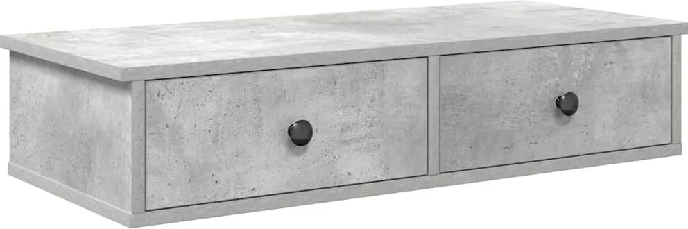 vidaXL Raft de perete cu sertare Gri beton 80x31x17 cm Lemn prelucrat