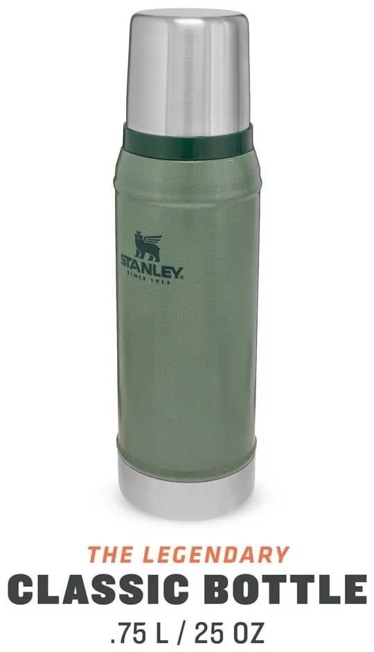 Termos verde din oțel inoxidabil 750 ml Legendary Classic Hammer Tone Green – Stanley