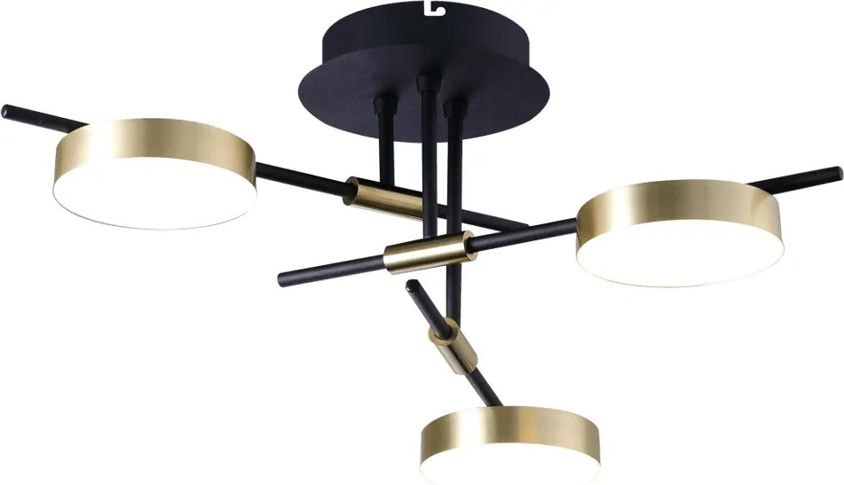 Plafonieră LED Modernă Erste Kara 30W 1800lm 3000K 520x80mm Negru Auriu Corp Iluminat Interior Elegant Design Geometric pentru Living Dormitor