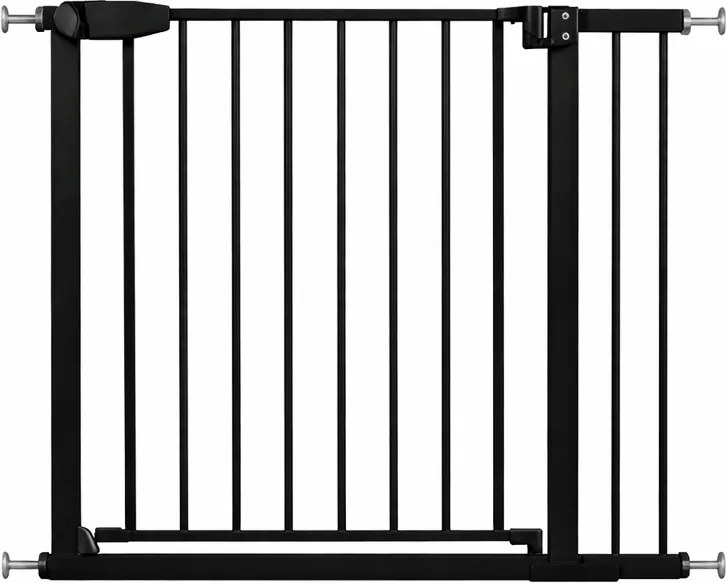 Poarta de siguranta copii Kidizi Rexa negru, reglabila 83-89 cm, montaj prin presiune, inchidere automata, certificata EN1930