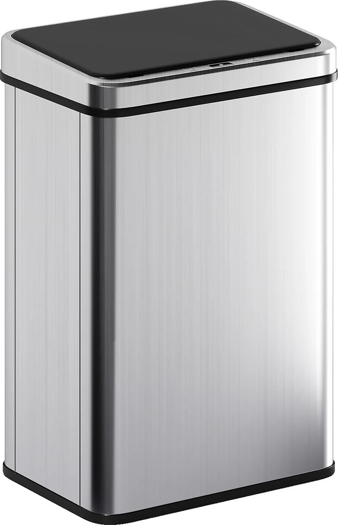 HOMCOM Coș de gunoi cu senzor 40L oțel inoxidabil Coș de gunoi automat cu capac cu închidere silențioasă senzor de mișcare 35,5 x 26 x 55 cm Argintiu | Aosom Romania