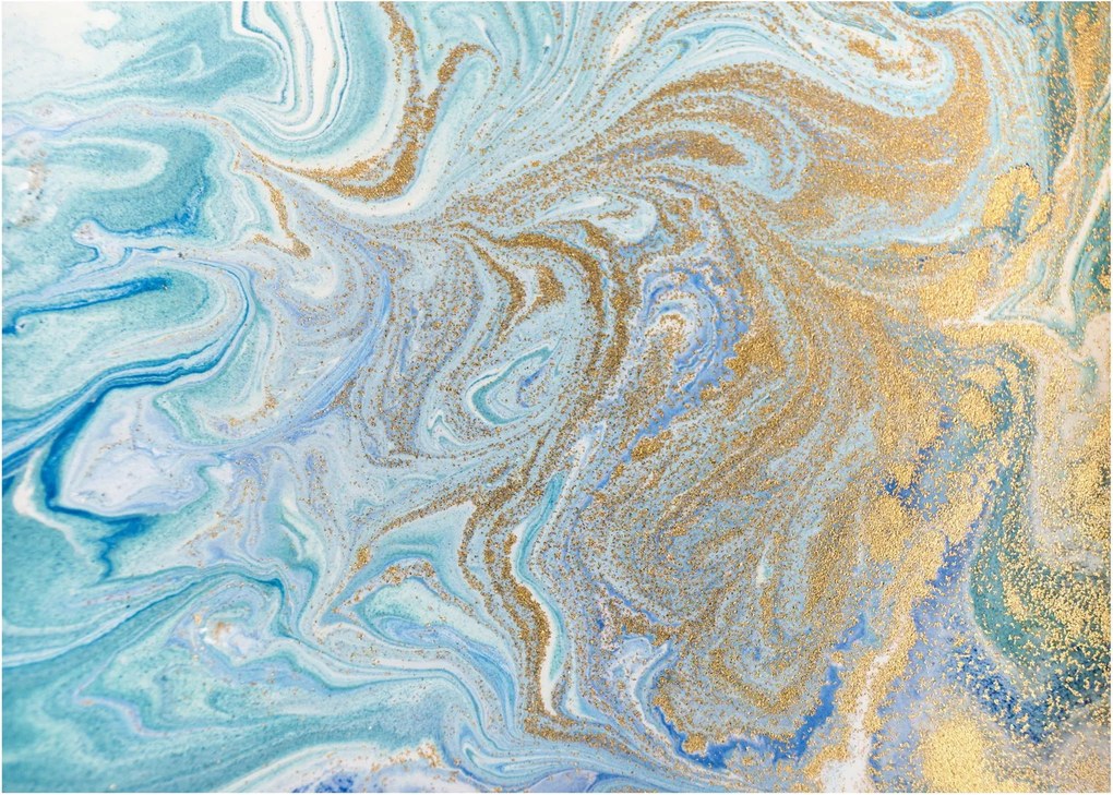 Tablou pe sticlă - Marmură albastră (70x50 cm)