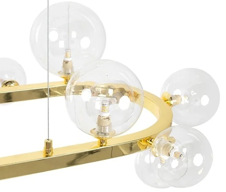 Lustra moderna cu 20 de surse de lumina LINEA Oval 120 auriu