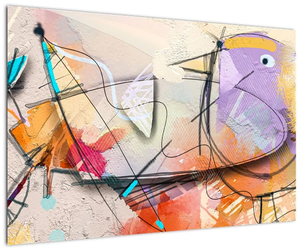 Tablou - Abstract, pasăre (90x60 cm)