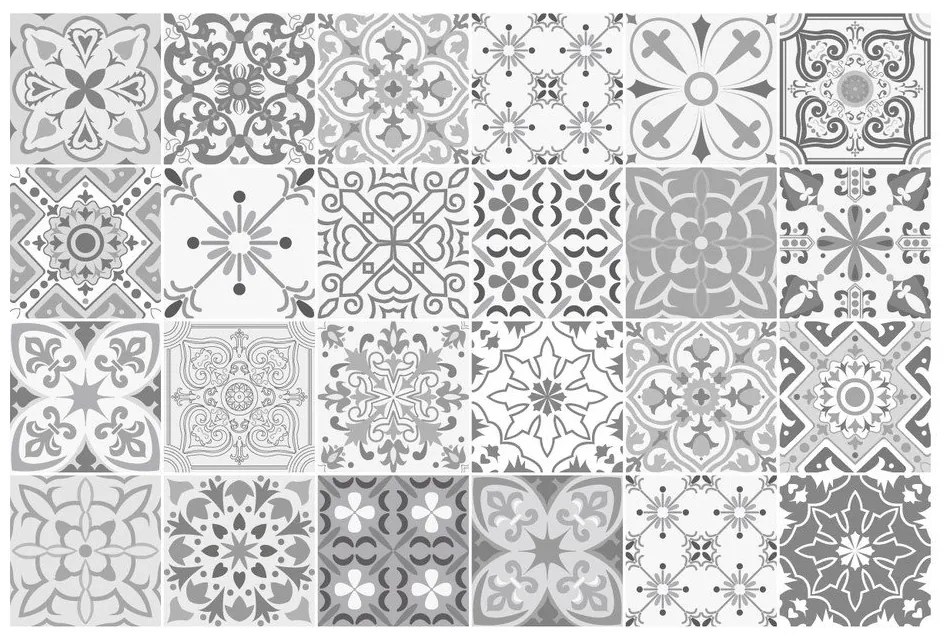 Set 24 autocolante de pereteAmbiance Gythio, 10 x 10 cm