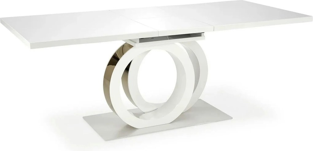Masa alba dining GALARDO, extensibila, 160/200x90x77 cm