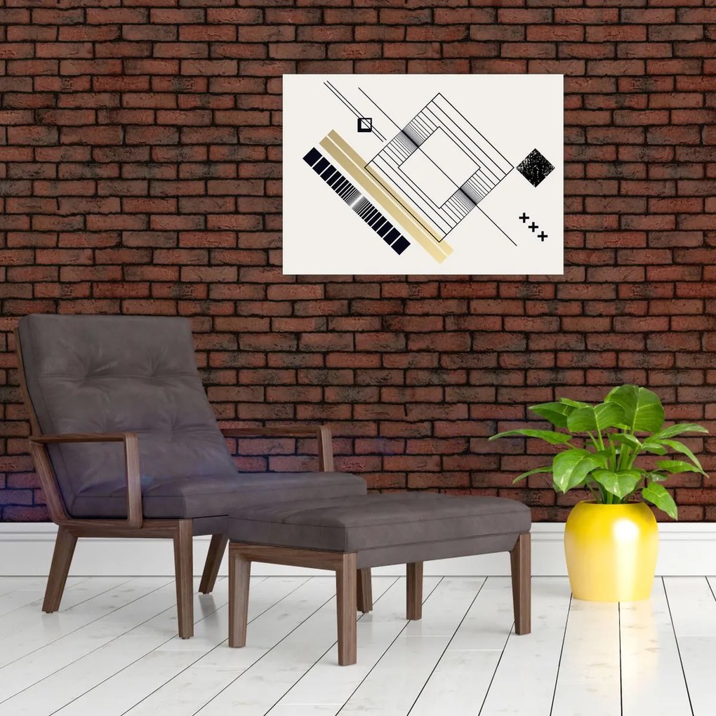 Tablou pe sticlă - Forme geometrice N⁰6 (70x50 cm)