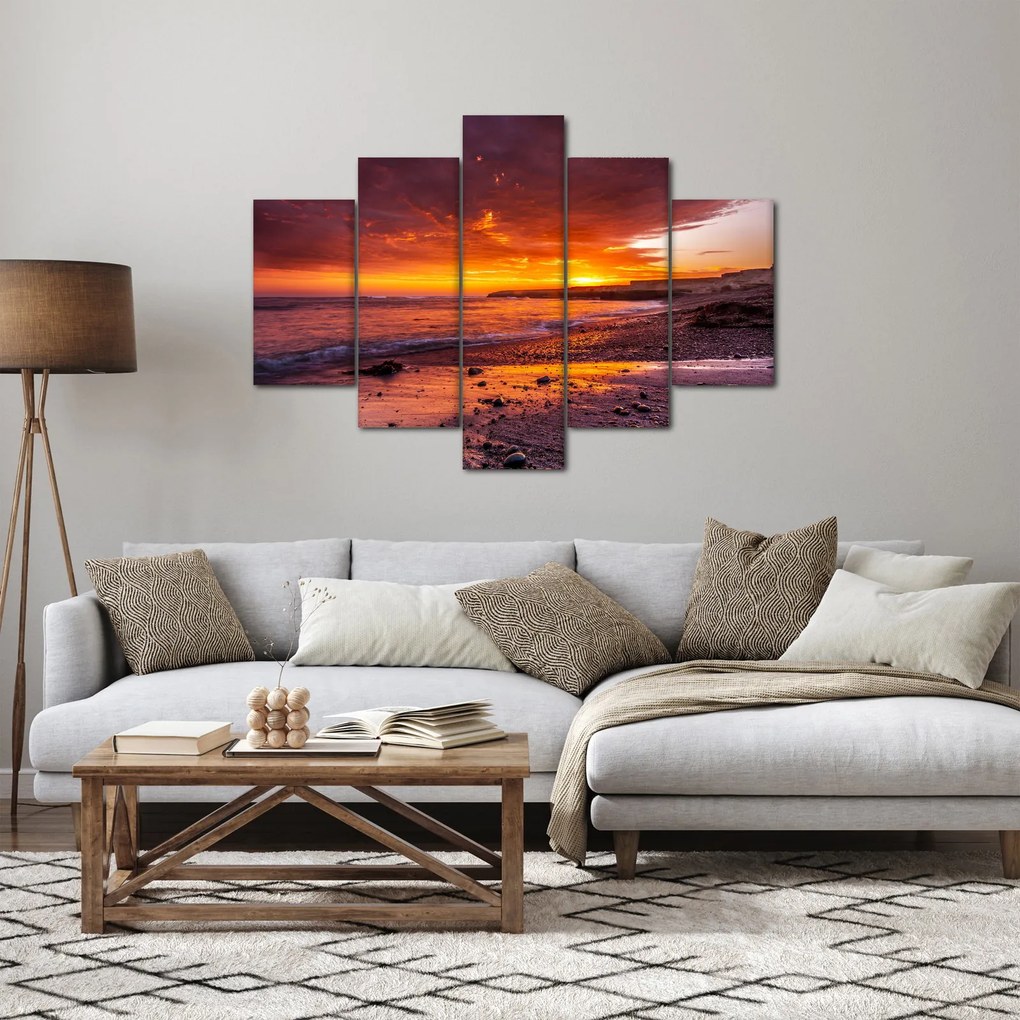 Tablou cu apus de soare la mare (150x105 cm)