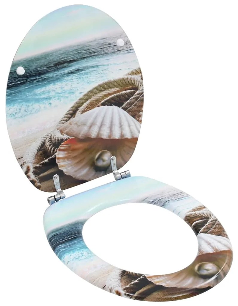 vidaXL Capac WC, MDF, model scoică