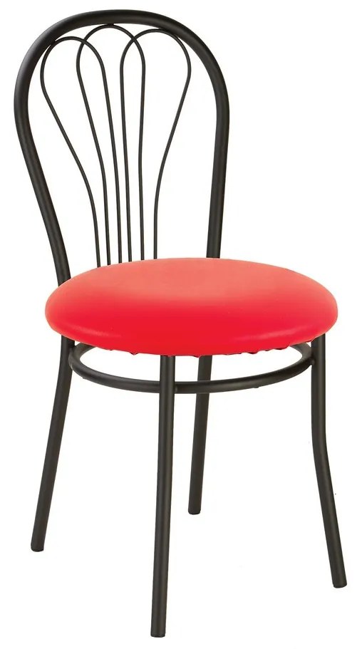 Scaun bucatarie VENUS Black, Rosu piele ecologica