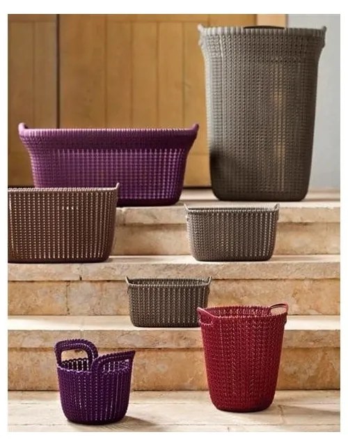 Coș pentru rufe murdare Curver Knit Hamper, 57 l, gri închis