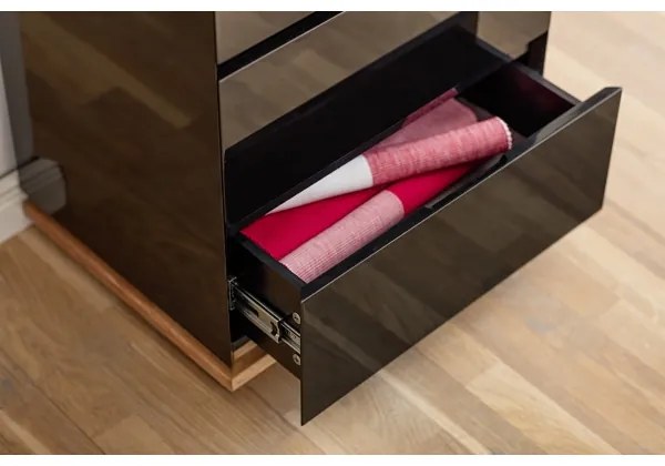 Comodă ARVI, negru/stejar