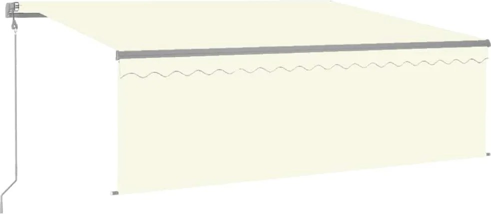 vidaXL Copertină retractabilă automat, cu stor, crem, 4x3 m