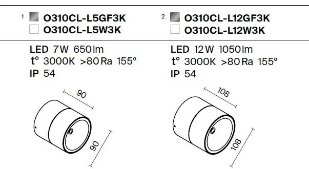 Spot LED rotativ pentru exterior IP54 Spin grafit